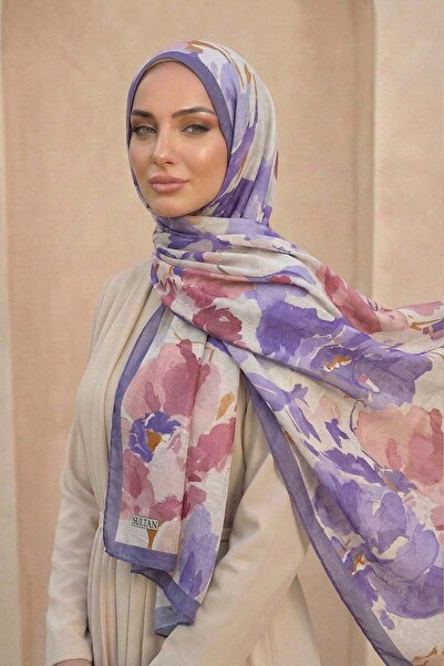 Sultan Eşarp Șal din bambus cu model Sultan - Modelul Gizem - DK02-09