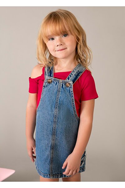 MAYORAL فستان جينز للفتيات باللون الأزرق