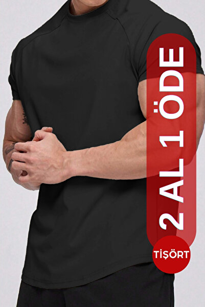 GHASSY CO. Ghassy Co. Erkek Running Sports Reglan Oval Kesim Penye T-shirt