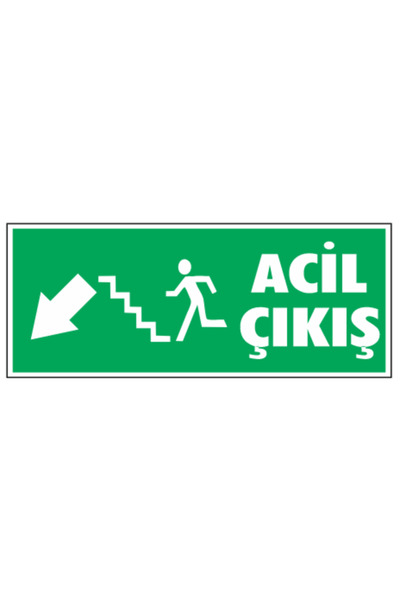 HiperAD Reklam Acil Çıkış Tabelası – Yeşil Uyarı Levhası – Acil Durum Kaçış Y...