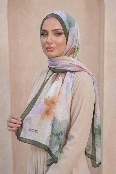 Sultan Eşarp Σάλι από μπαμπού με σχέδιο Sultan - Μοντέλο Aylin - DK03-14