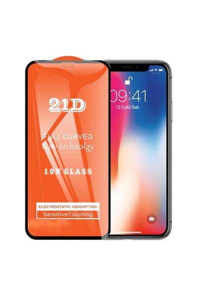 bzontech واقي شاشة آيفون XS 21D منحني بتغطية كاملة