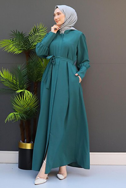 giz astore Dark Mint Colored Cuffed Ferace