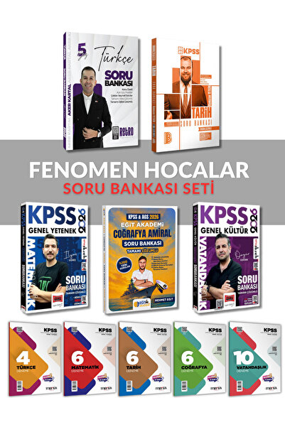 Yargı Yayınları KPSS 2026 GYGK Fenomen Hocalar Soru Bankası Deneme Set | Tari...