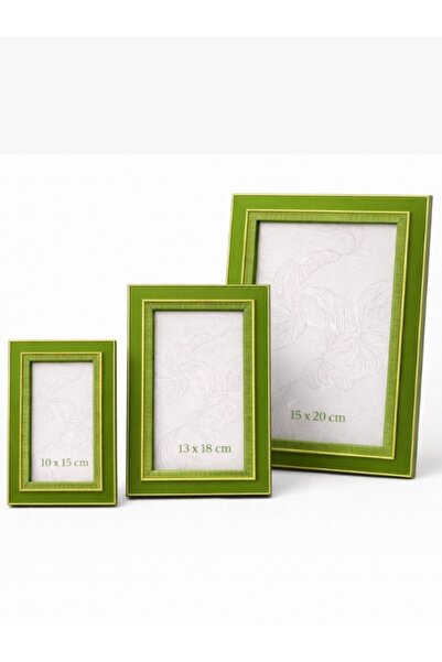 OEM Set 3 rame foto cu bordura aurie 10x15 13x18 15x20 cm - Verde