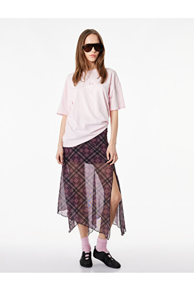 Koton Comfortable Fit Short Sleeve Crew Neck Cat Embroidered T-Shirt