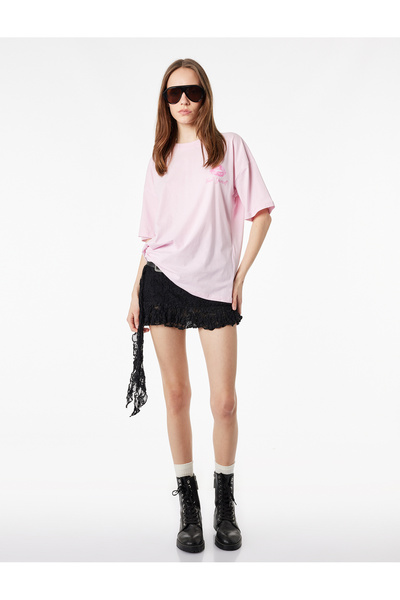 Koton Βαμβακερό μπλουζάκι με άνετη εφαρμογή, κοντό μανίκι και στάμπα στο πίσω...