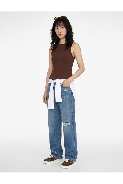 Koton Cotton Slim Fit Sleeveless Crew Neck Blouse