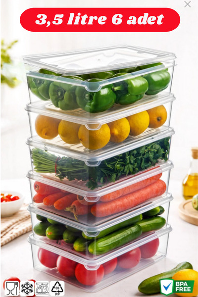 SUPERPUP saklama kabı 3.5 litre dondurucu hava almaz erzak kabı 3 adet