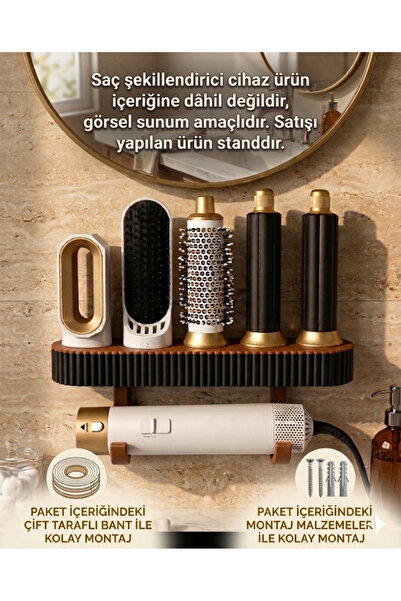 NEXSUSS DESIGN Saç Şekillendirici STANDI Organizer Duvar Rafı Aparat Düzenley...