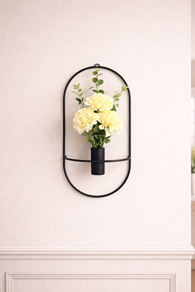 VENON 1 Adet Elips Çiçeklik Modern Dekoratif Metal Duvar Çiçeklik 20 x 40 Sal...