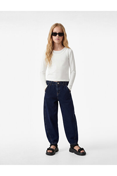 Koton Pantaloni din denim Cotton Balloon croială