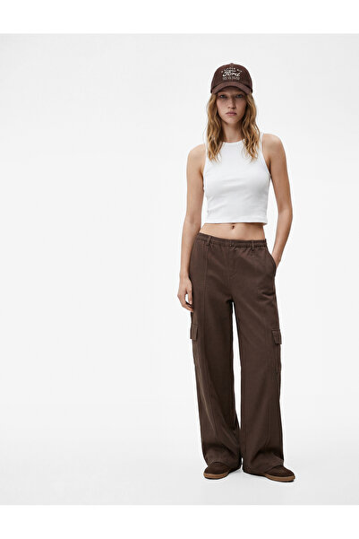 Koton Cotton Lu Ribbed Knit Sleeveless Crew Neck Blouse