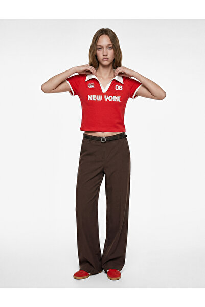 Koton Παντελόνι με φαρδιά μπατζάκια από μείγμα βισκόζης, με τσέπες και ζώνη