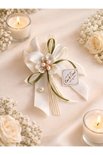 Şekerdavet Badem Şekerli Mıknatıslı Zarif İnci Çiçekli - Nikah ,Nişan Şekeri ...