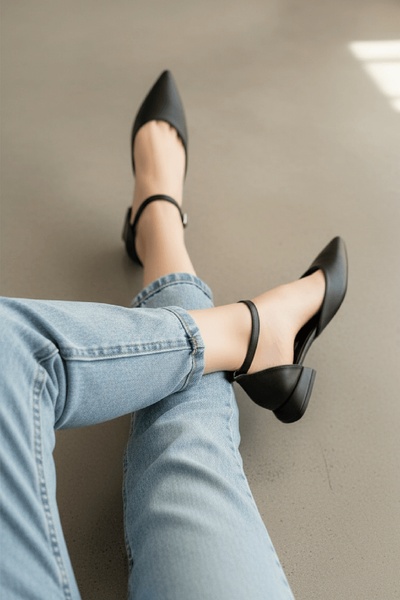 DİVOLYA Happy Black (3 cm cu toc) Pantofi cu toc cu vârf ascuțit