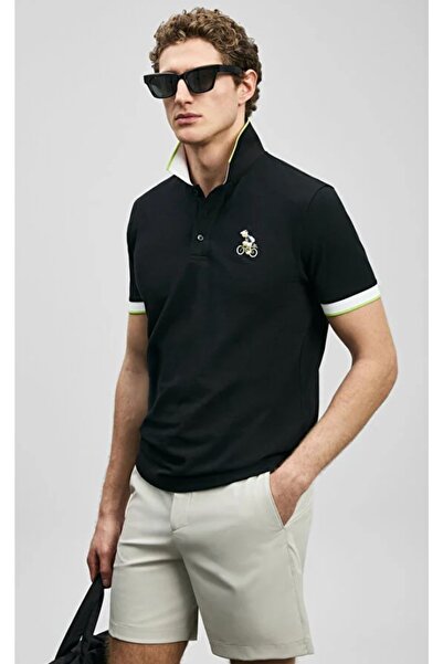 Lufian 111040242 Tricou bărbătesc Zane Smart tricou polo NEGRU