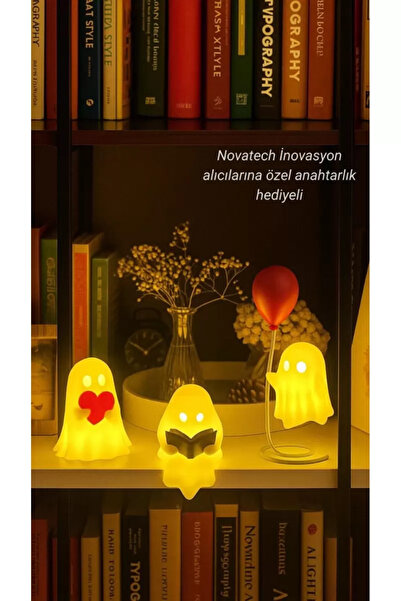 Genel Markalar Hayalet Figür Seti Kalpli, Kitap Okuyan ve Balonlu Modeller Ev...