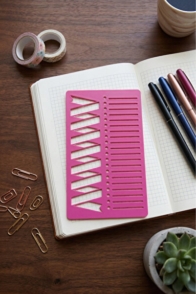 Karmelom Studio Διακοσμητική κορδέλα και χάρακας με στένσιλ σχεδίασης - για η...