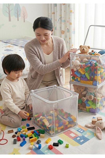 SER&YAT Küp Dolap Düzenleyici Kare Desenli Şeffaf | 1 Adet | Çelik Destekli, ...