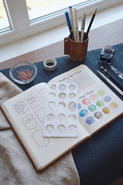 Karmelom Studio Bullet Journal Vintage Title and Pattern Template Ruler – Dra...