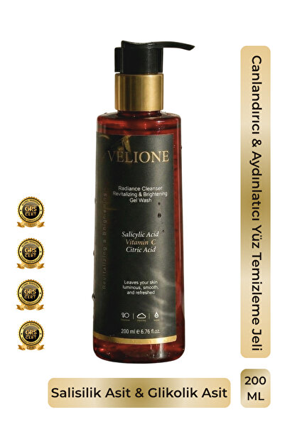 Velione Canlandırıcı & Aydınlatıcı Yüz Temizleme Jeli 200 ml – Cilt Tonu Eşit...