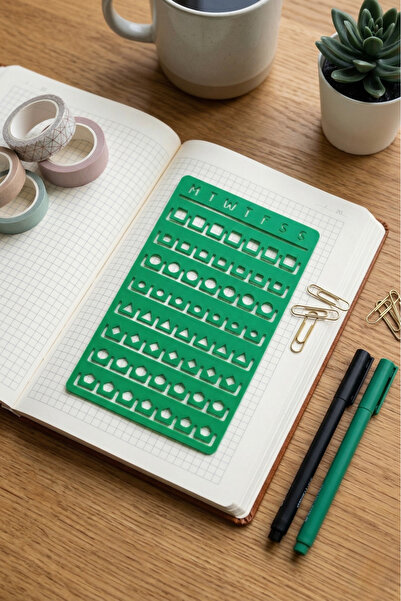 Karmelom Studio Bullet Journal Template Ruler for Week Plan and Tasks - Agend...