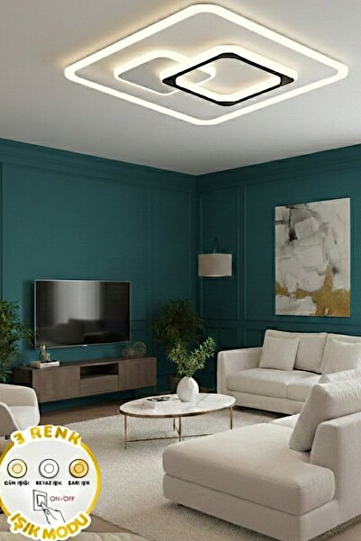 Ece Aydınlatma Stark Plafonyer Modern Ultra Power 3 Renk Ledli Avize