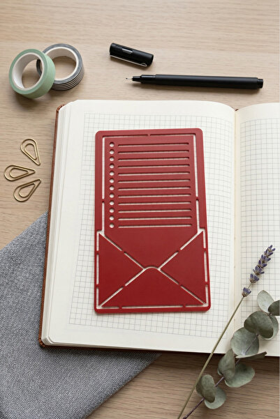 Karmelom Studio Bullet Journal Note and Letter Envelope Themed Template Ruler