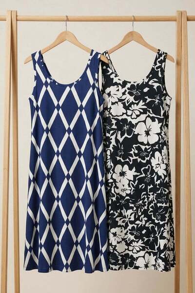 COTENCONCEPT 2 τεμάχια άνετο φόρεμα σε γραμμή Α με Ρευστή εφαρμογή χοντρές τι...