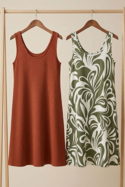 COTENCONCEPT 2 броя рокли с А-силует, удобни и с свободна кройка, с дебели пр...