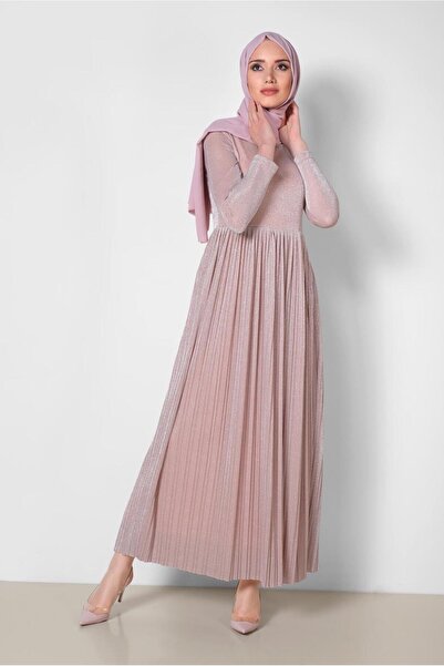 Alvina فستان فضي مطوي 4126