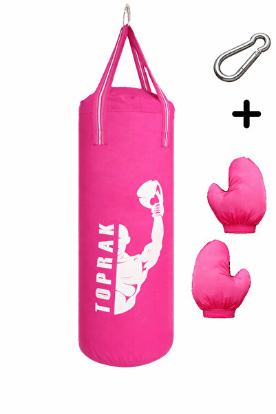 Genel Markalar Boks Torbası Eldiven Ve Karabina Hediyeli İçi Dolu 50x20 Cm Pembe