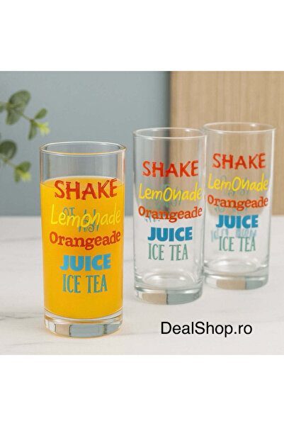 dealshopromania Σετ 12 γυάλινων ποτηριών 270 ml Πολύχρωμο σχέδιο ιδανικό για ...