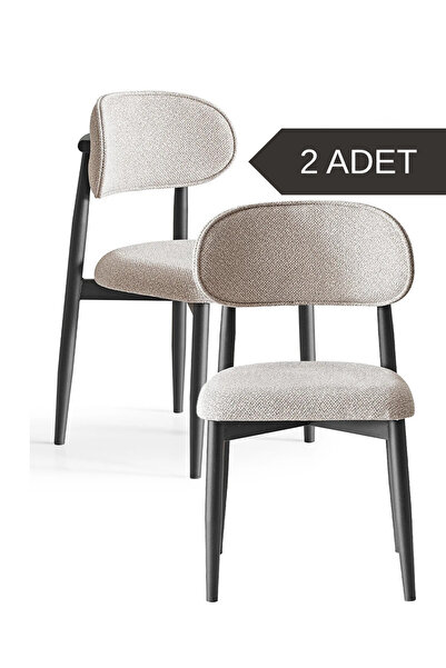 asaella mobilya Kara 2'li Sandalye – Modern ve Sade Sandalye metal polo