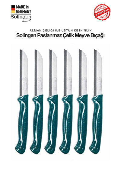 Solingen Simli Delikli Yeşil 6’lı Meyve Bıçağı Seti