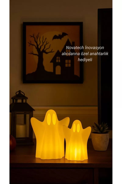 GHOST Figure Decorative 2-Piece Object Use with Battery Powered Candle Halloween Accessory Home Decor Product