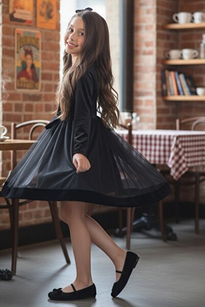 QUB CLUB Κοριτσίστικο βελούδινο φόρεμα για πάρτι γενεθλίων με αγκράφα