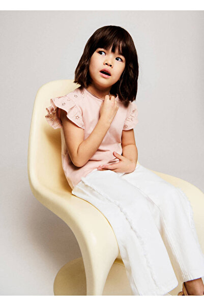 MANGO Baby Fırfırlı nakış detaylı t-shirt