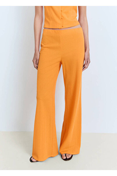 MANGO Woman Pantaloni drapați cu croială dreaptă