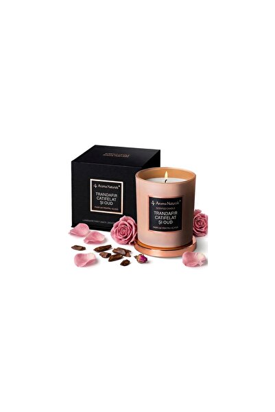 Aroma Premium Naturals Velvet Rose & Oud Scented Candle 215g, 35h Burning, Co...