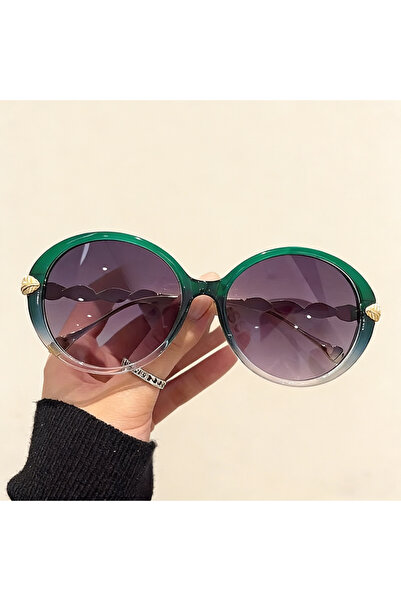 Choice green Round Sunglasses Ins Style Sunglasses Fashion Street Photography...