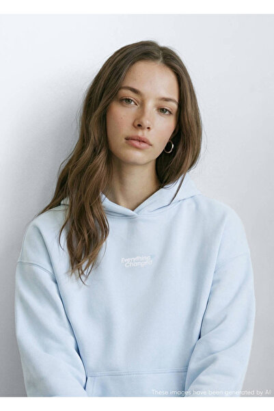 Mango Teen Kapüşonlu pamuklu sweatshirt