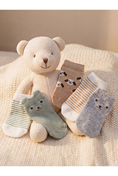 LC Waikiki I Embroidered Baby Boy Booties Socks, Pack of 5 from Freezen Store