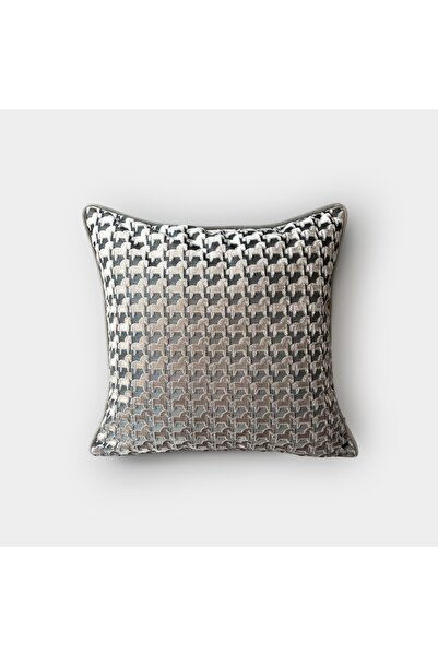 Lidoma Home "Troya" Horse Figured Throw Pillow Cover 45X45 - Light Gray