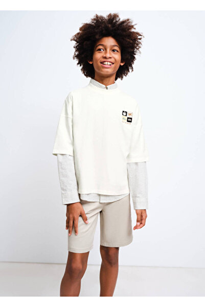 MANGO Kids Desenli oversize pamuklu tişört
