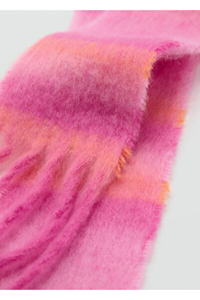 Mango Teen Çizgili püskül detaylı atkı