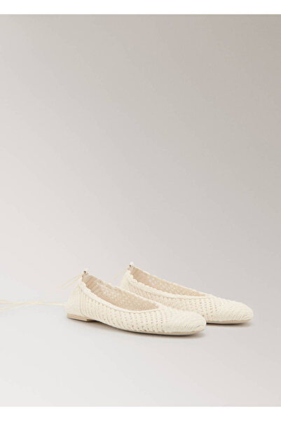 MANGO Woman Örgü bantlı babet ayakkabı