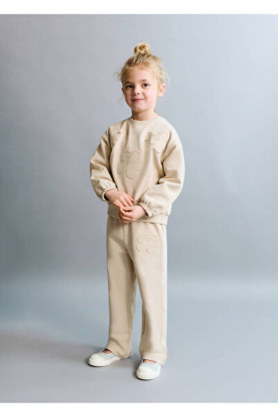 MANGO Baby Cotton Jogger Pants with Embroidery Details
