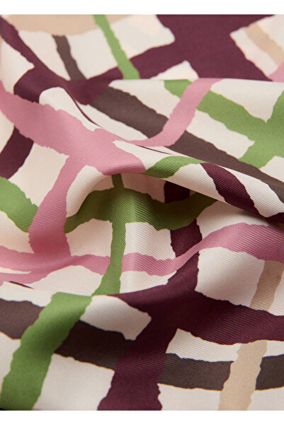 MANGO Woman Geometrik desenli fular